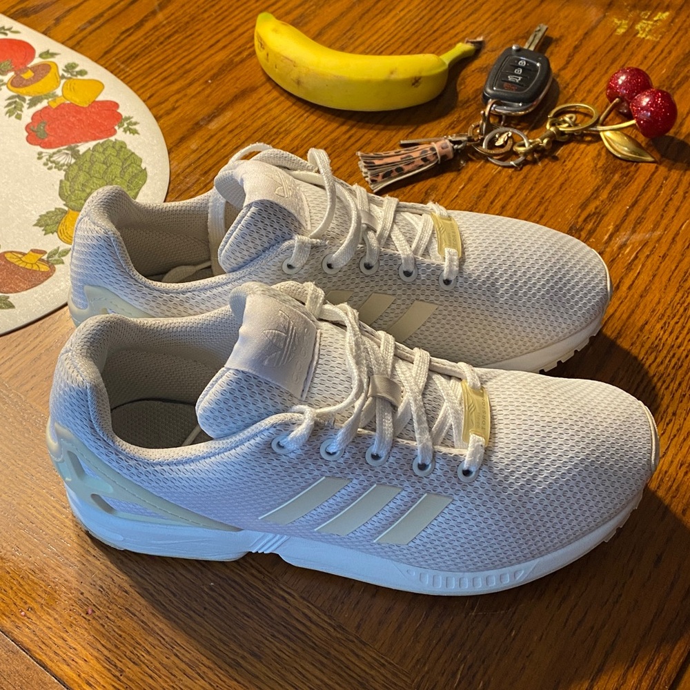 Adidas ZX Flux Torsion Mens Sz 7 Triple White Shoes Low Top